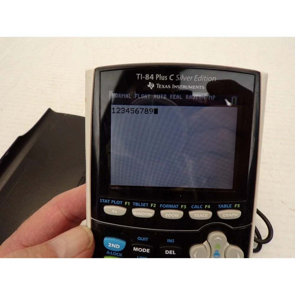 TI-84 Plus C Silver Edition Graphing Calculator w Cover & Charging Cable